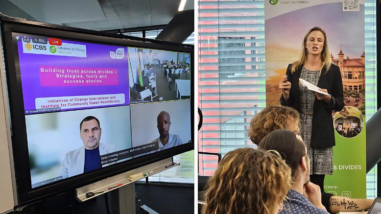 Speakers Leonid Donos, Diogene Karawanga and Talia Smith at thte workshop